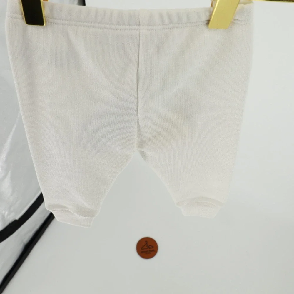 Gucci Kids Original Logo White Green Felted Cotton Jersey Jogger‎ Pants 6-9M